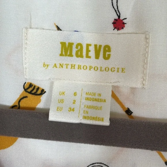 Anthropologie Maeve Marisol Ruffled Ski Blouse Top Size 2 EUC - Picture 3 of 12